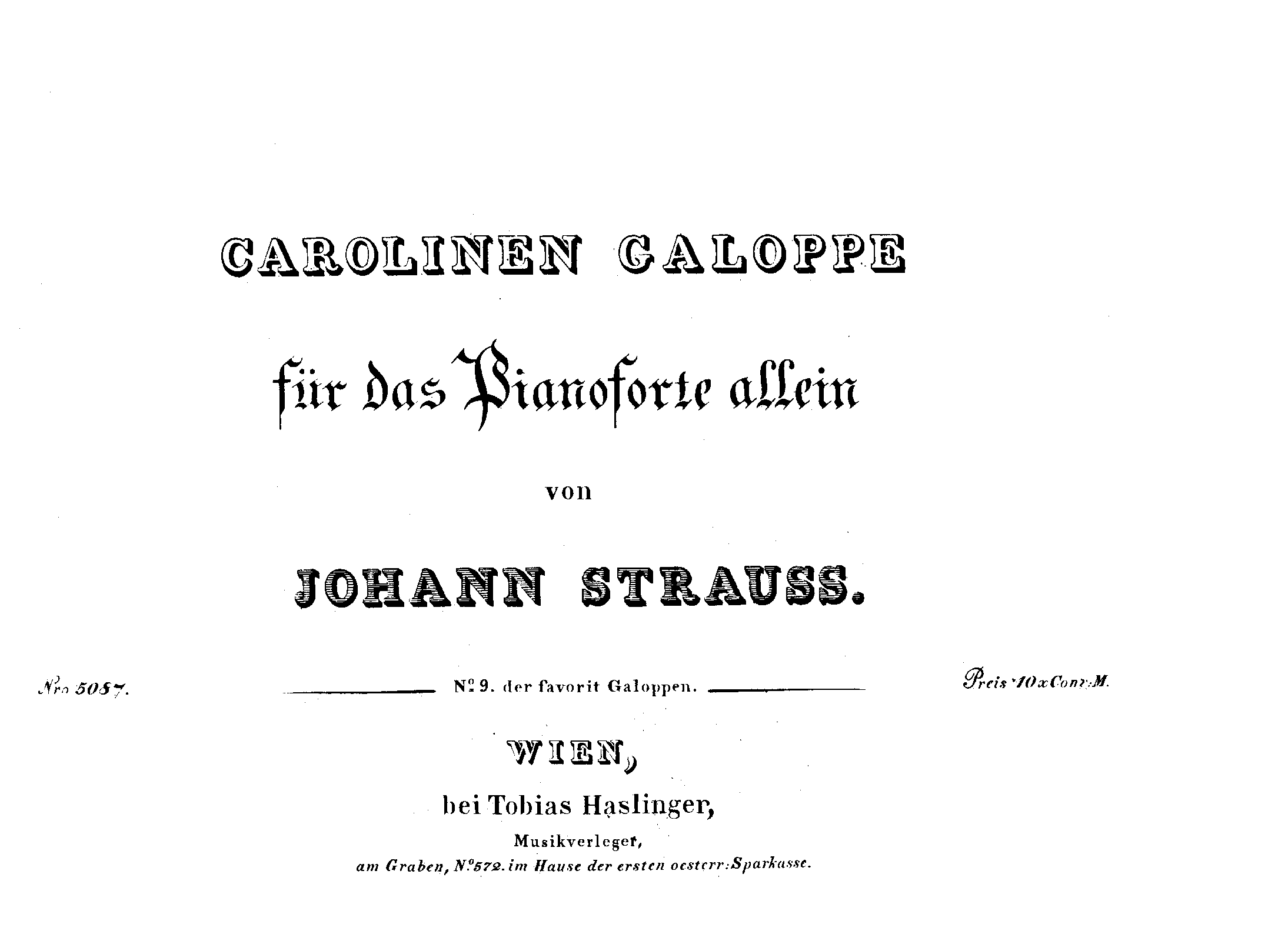 Carolinen-Galoppe, Op.21