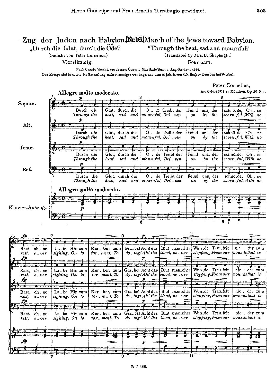 4 Italienische Chorlieder, Op.20 (Cornelius, Peter) - IMSLP