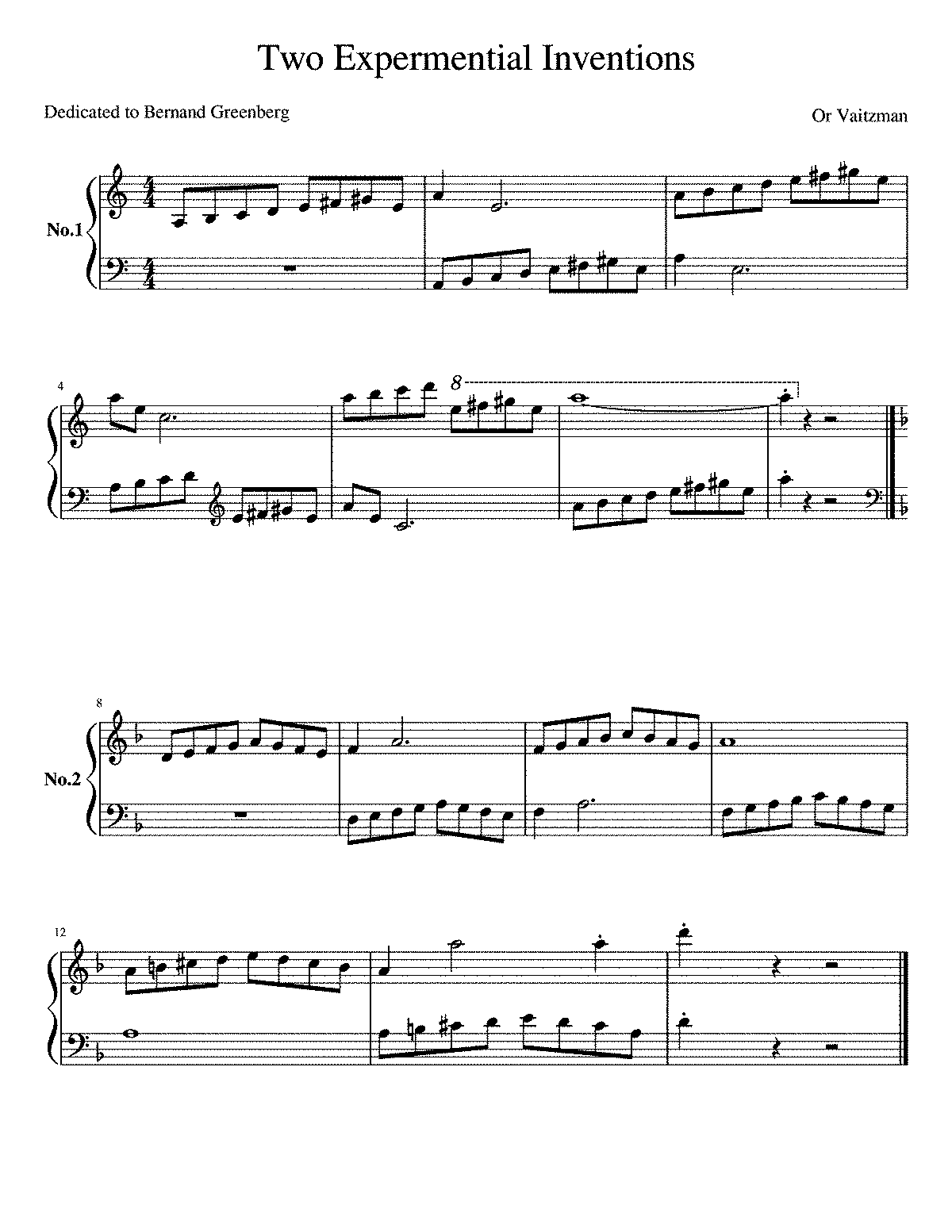 2 Experimental Inventions, V.41 (Vaitzman, Or) - IMSLP