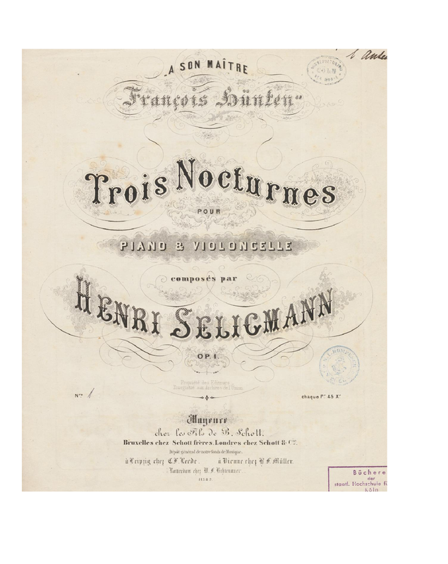 3 Nocturnes pour piano et violoncelle