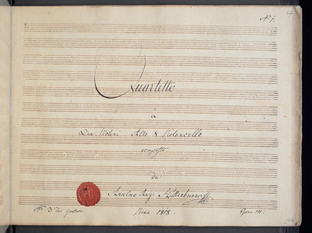 String Quartet No.3, Op.14 (Hüttenbrenner, Anselm) IMSLP