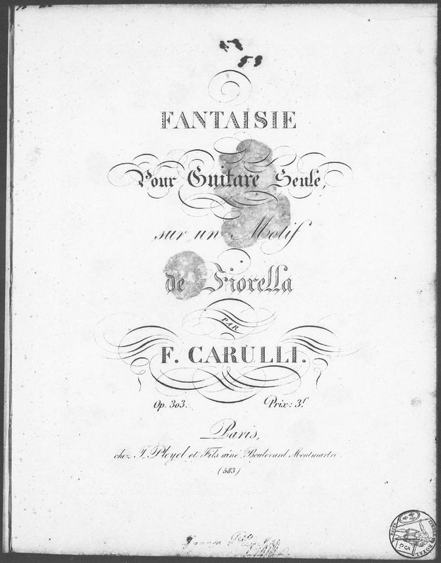 Fantaisie pour Guitare Seule sur un Motif de "Fiorella"