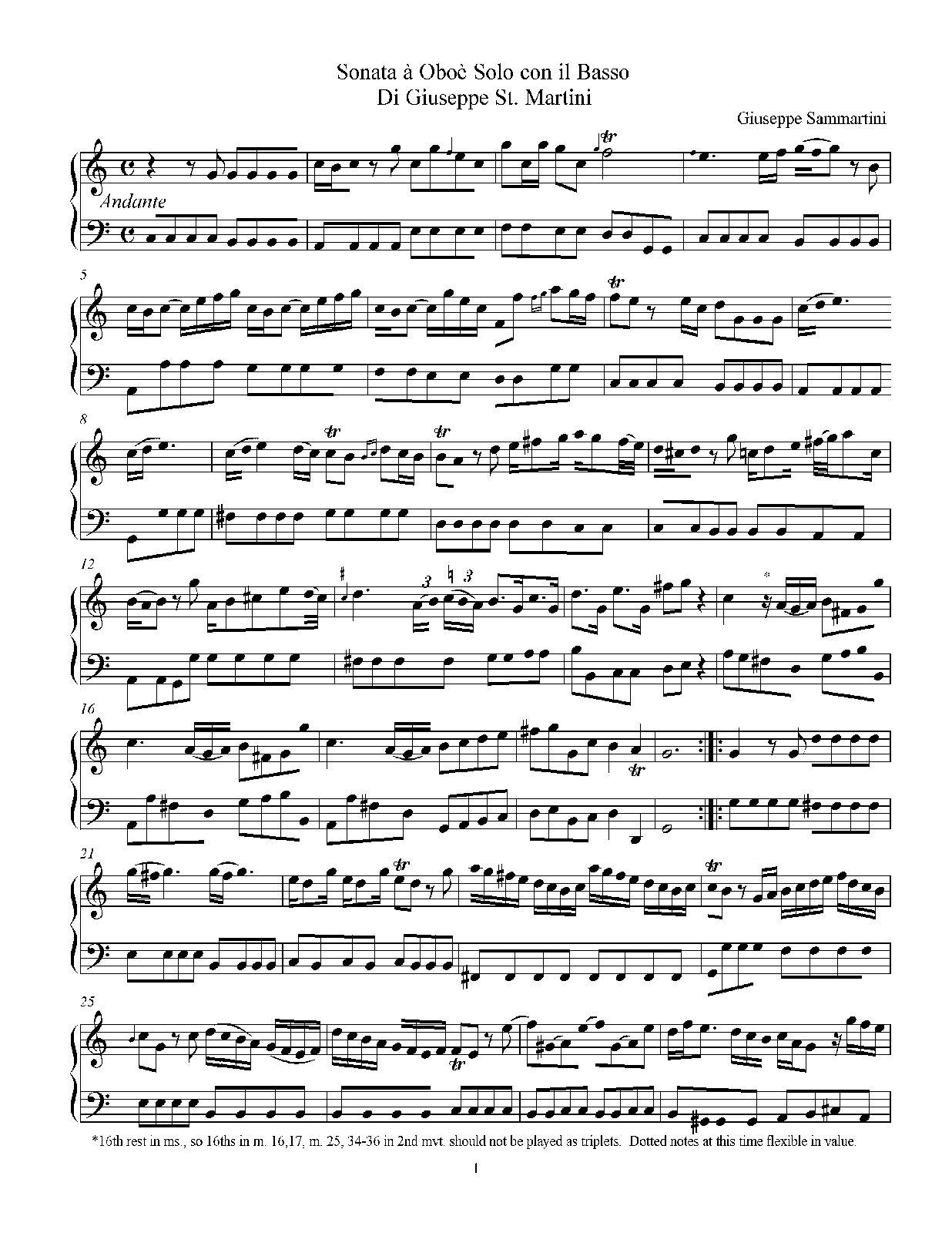 Oboe Sonata in C major (Sammartini, Giuseppe) IMSLP