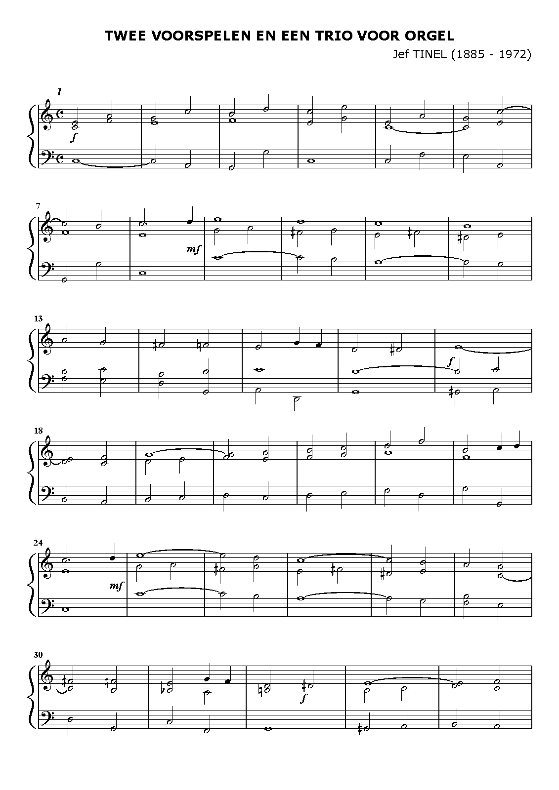 Twee voorspelen en een trio voor orgel