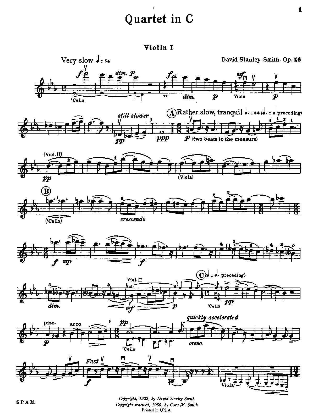String Quartet in C minor, Op.46 (Smith, David Stanley) IMSLP