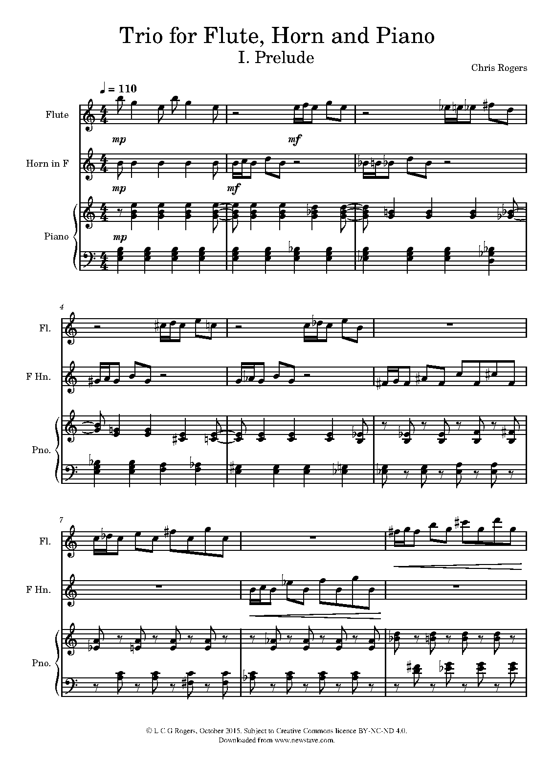 Trio for Flute, Horn and Piano (Rogers, Chris) IMSLP