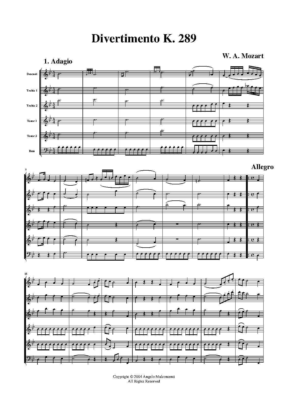 Divertimento in Eflat major, K.289/271g (Mozart, Wolfgang Amadeus