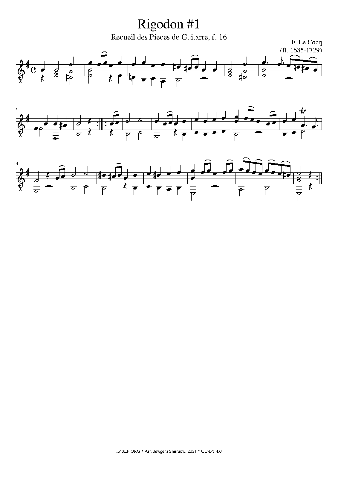 Rigodon, F.16 I (Le Cocq, François) - IMSLP