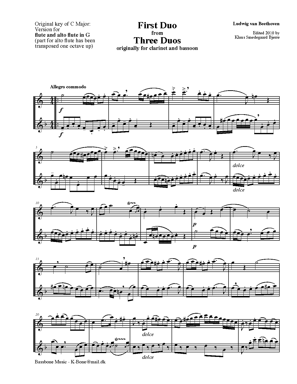 3 Duets for and Bassoon, WoO 27 (Beethoven, Ludwig van