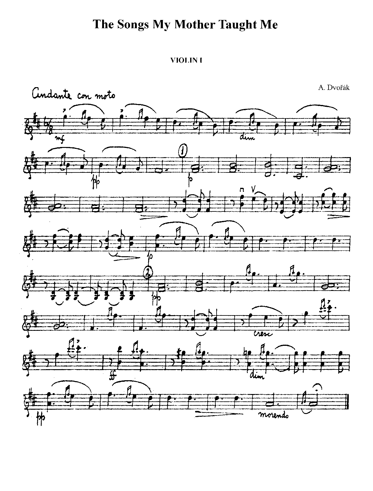 File:PMLP87717-06. DVORAK - SONGS MY MOTHER TAUGHT ME, OP. 55.4 (D) - Violins I.pdf