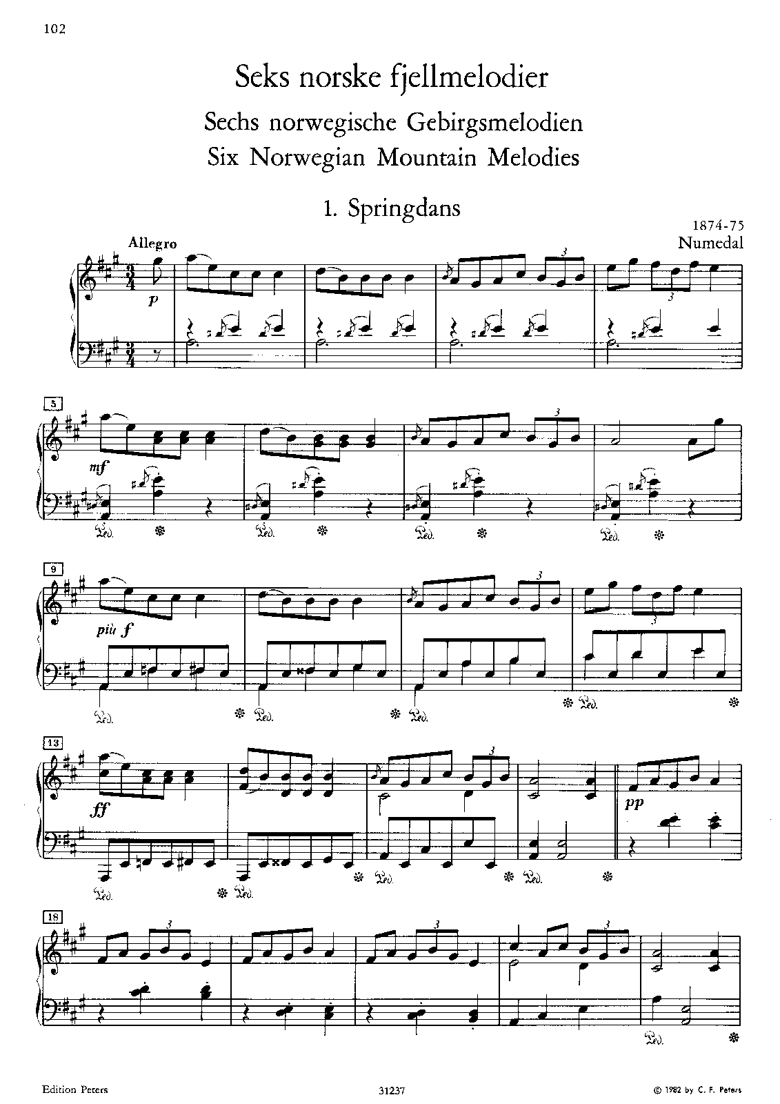 6 Norwegian Mountain Melodies