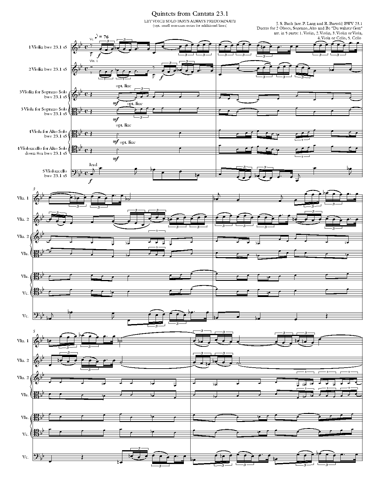 Du wahrer Gott und Davids Sohn, BWV 23 (Bach, Johann Sebastian) IMSLP