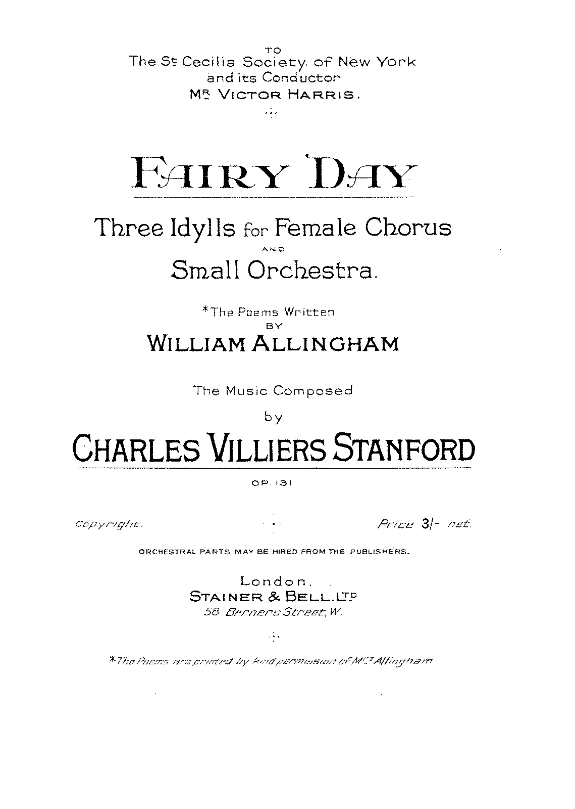 Fairy Day, Op.131 (Stanford, Charles Villiers) - IMSLP