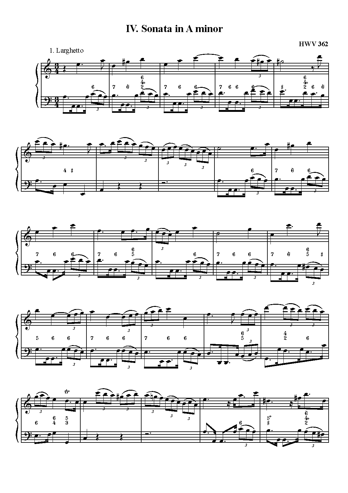 Recorder Sonata in A minor, HWV 362 (Handel, Frideric) IMSLP