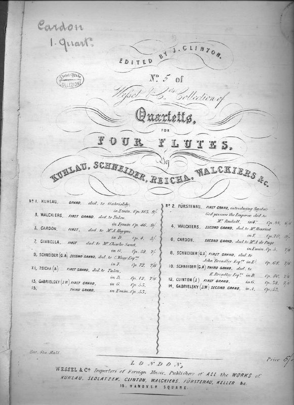 Flute Quartet, Op.4 (Cardon, Joseph) IMSLP