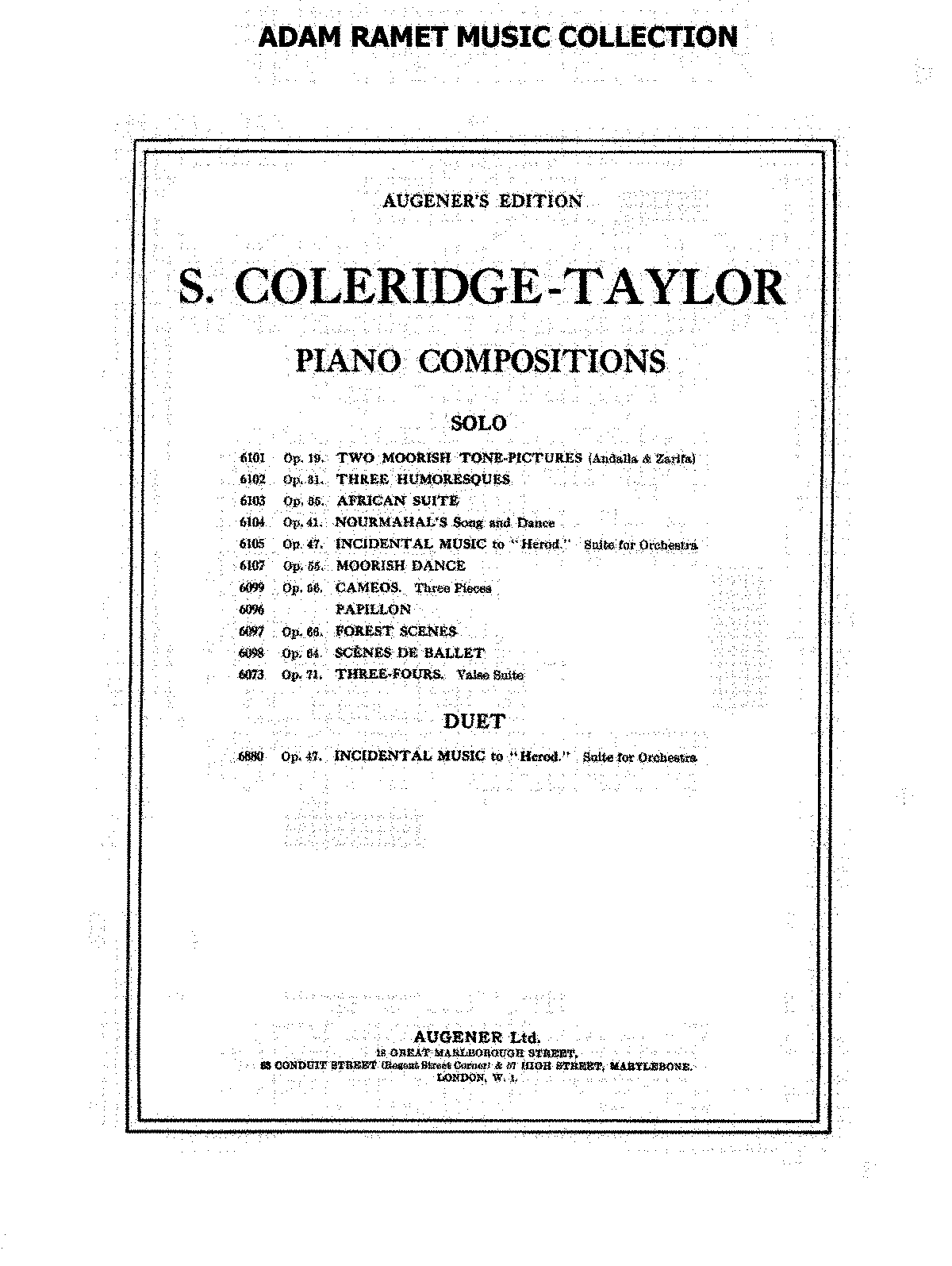 Three-Fours, Op.71 (Coleridge-Taylor, Samuel) - IMSLP