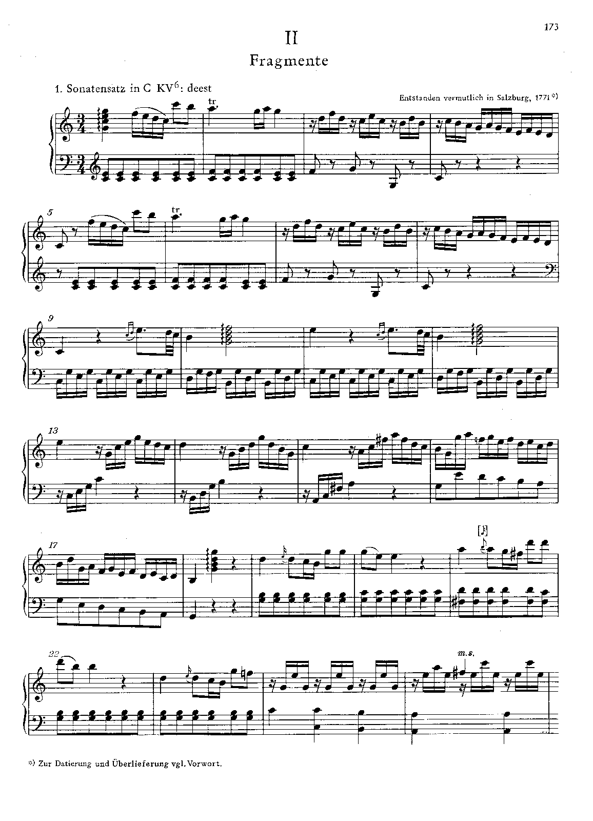 Sonatensatz in C major, K.deest