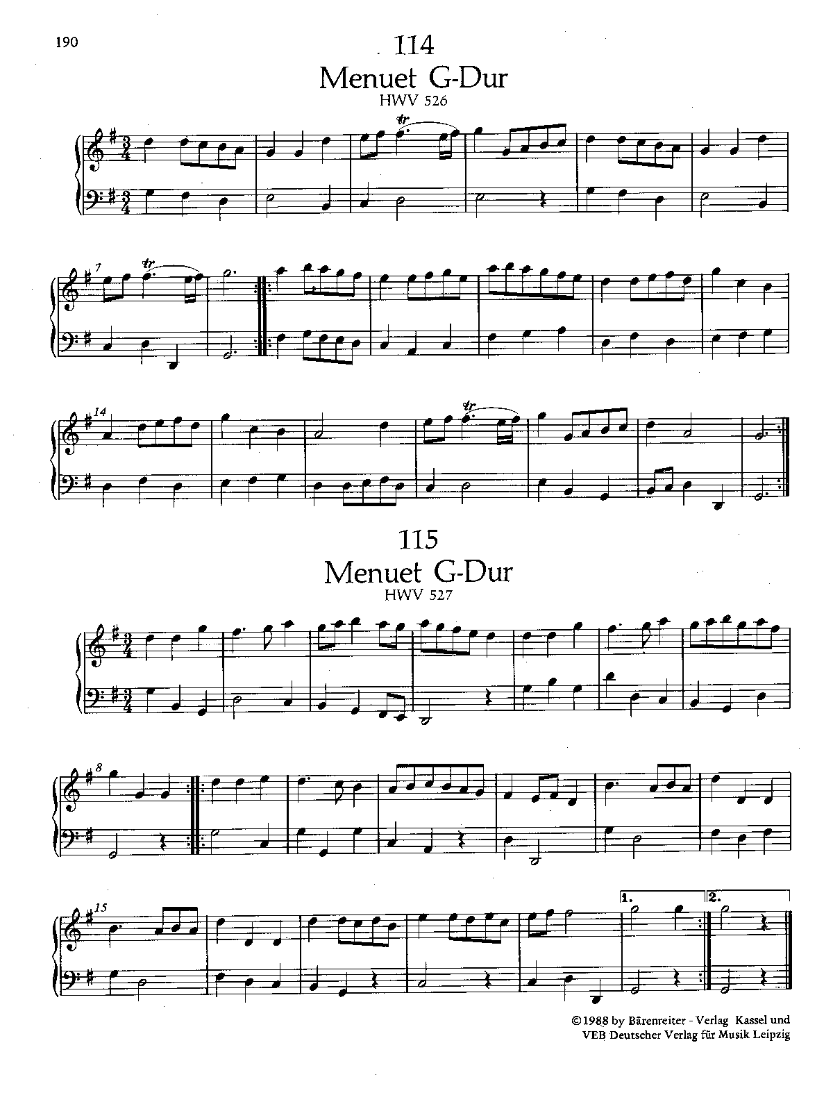 Minuet in G major, HWV 527