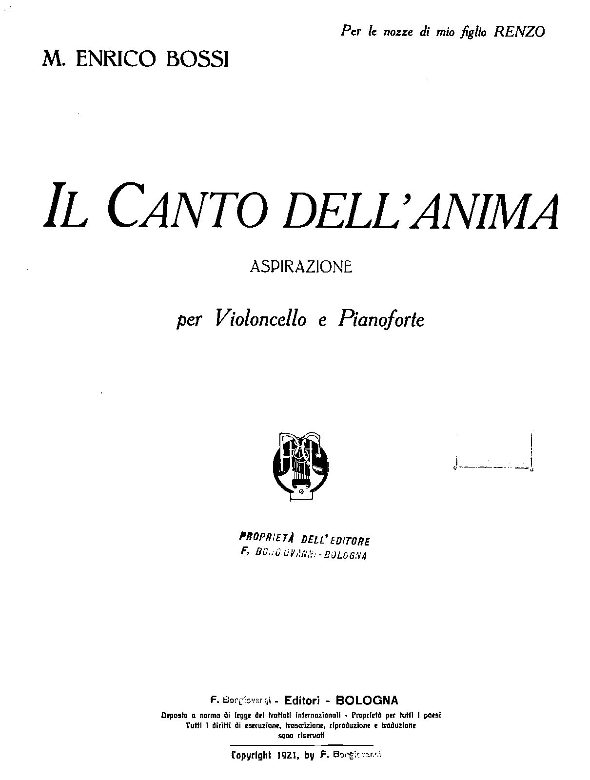 Il Canto Dell'essere E Dell'apparire Il Canto dell'Anima Aspirazione (Bossi, Marco Enrico) - IMSLP