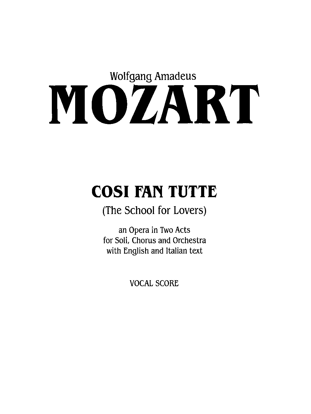 Così fan tutte, K.588 (Mozart, Wolfgang Amadeus) - IMSLP ...