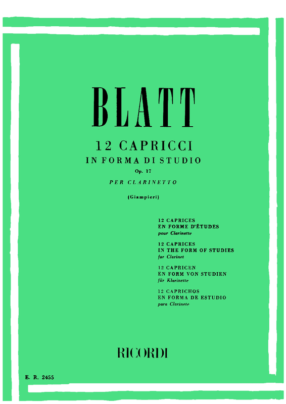 12 Capricci in forma di studio per clarinetto