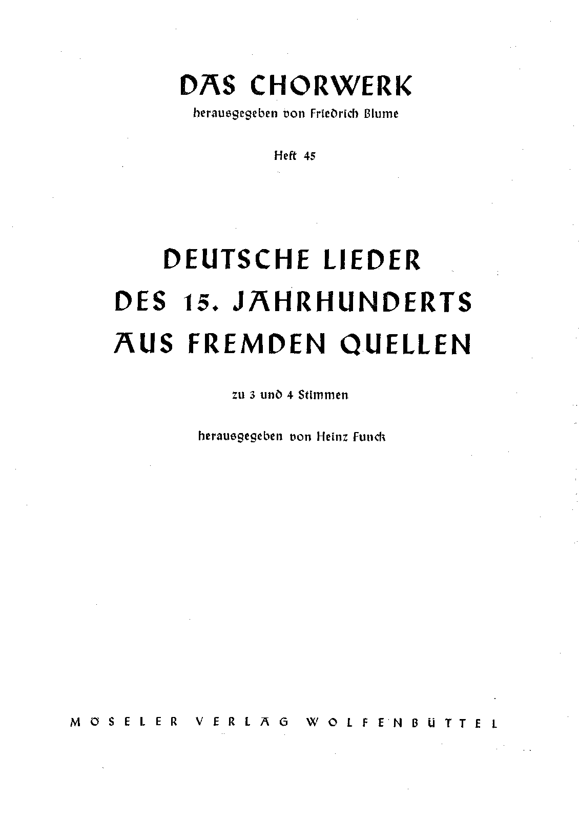 German Lieder from 15th Century (Various) IMSLP