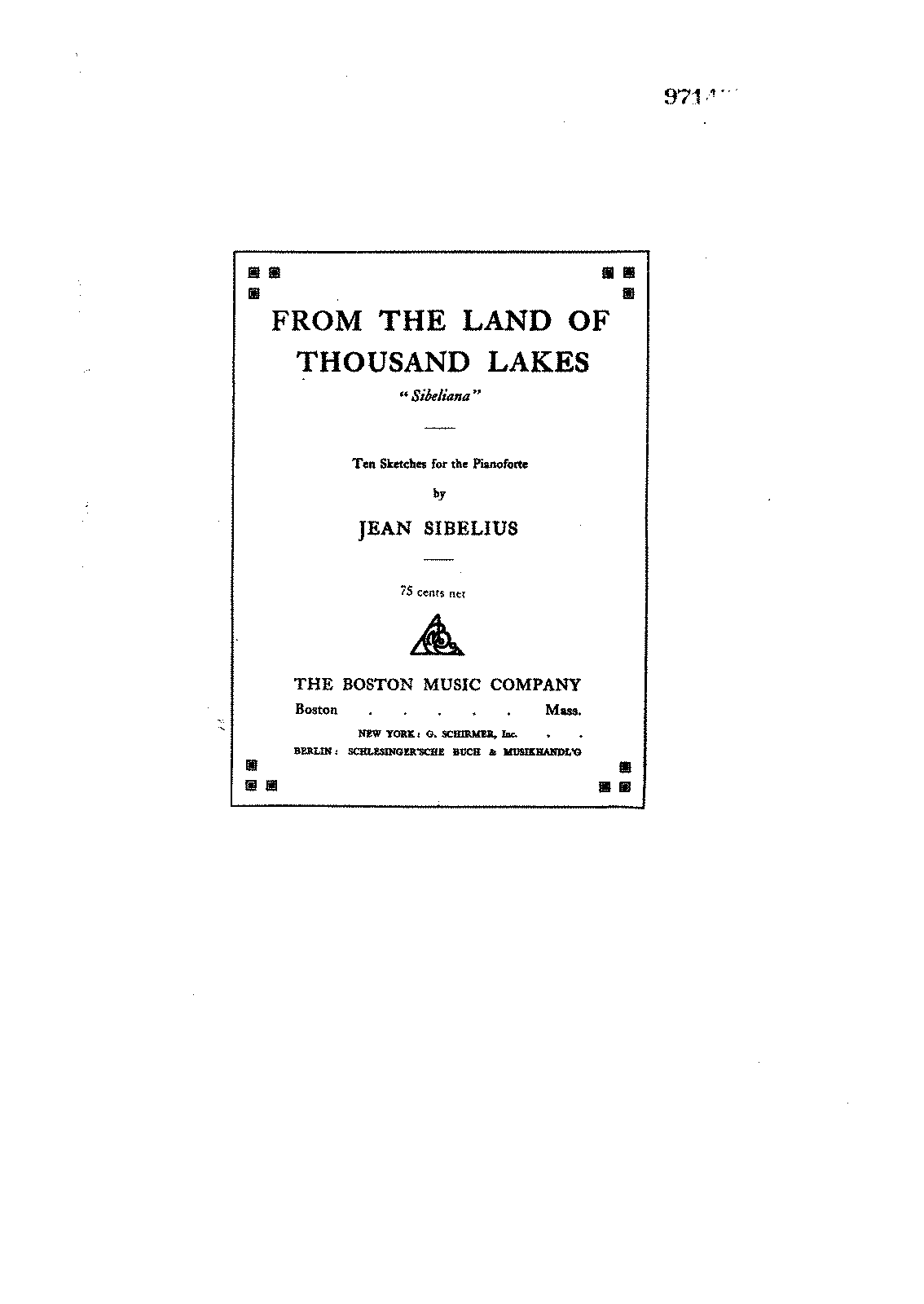 From the Land of Thousand Lakes (Sibelius, Jean) - IMSLP