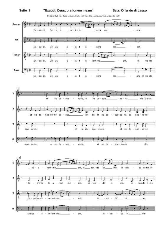 Exaudi Deus orationem meam, LV 851 (Lassus, Orlande de) IMSLP