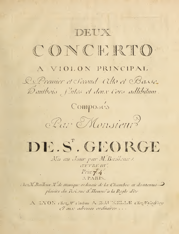 2 Violin Concertos, Op.3 Joseph Bologne) IMSLP