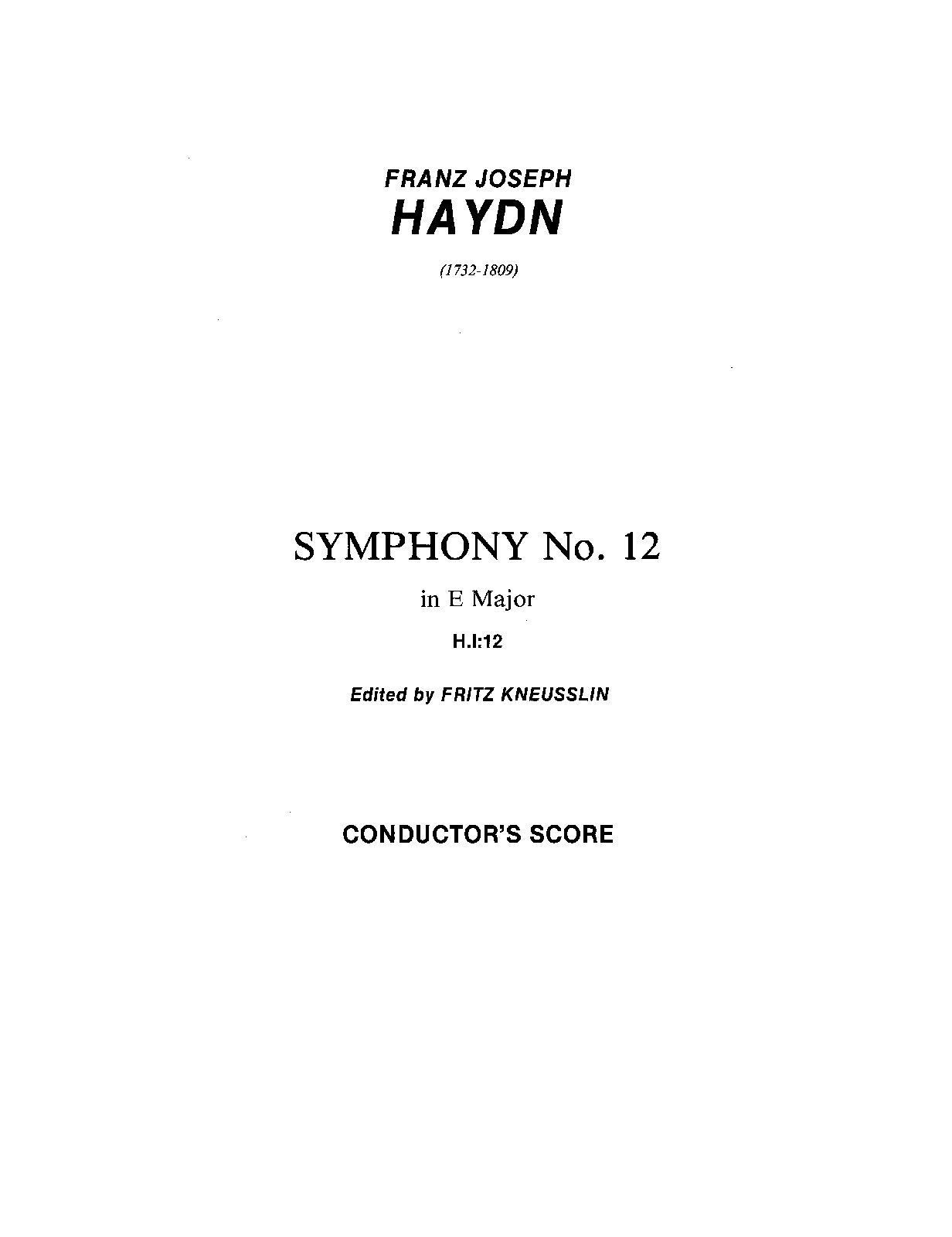 Symphony No.12 in E major, Hob.I12 (Haydn, Joseph) IMSLP
