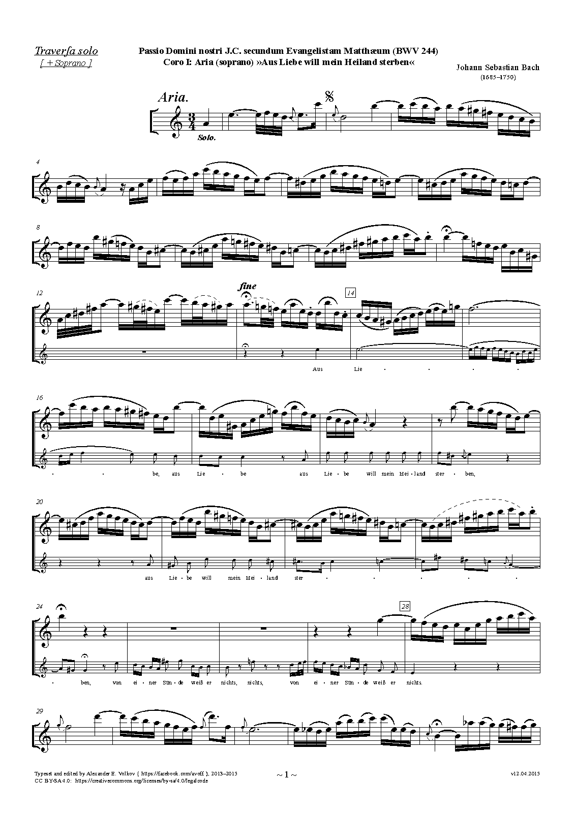 File:PMLP03301-BWV 244 - Aria -Coro I- (soprano) 'Aus Liebe will mein Heiland sterben' - Traversa+soprano.pdf