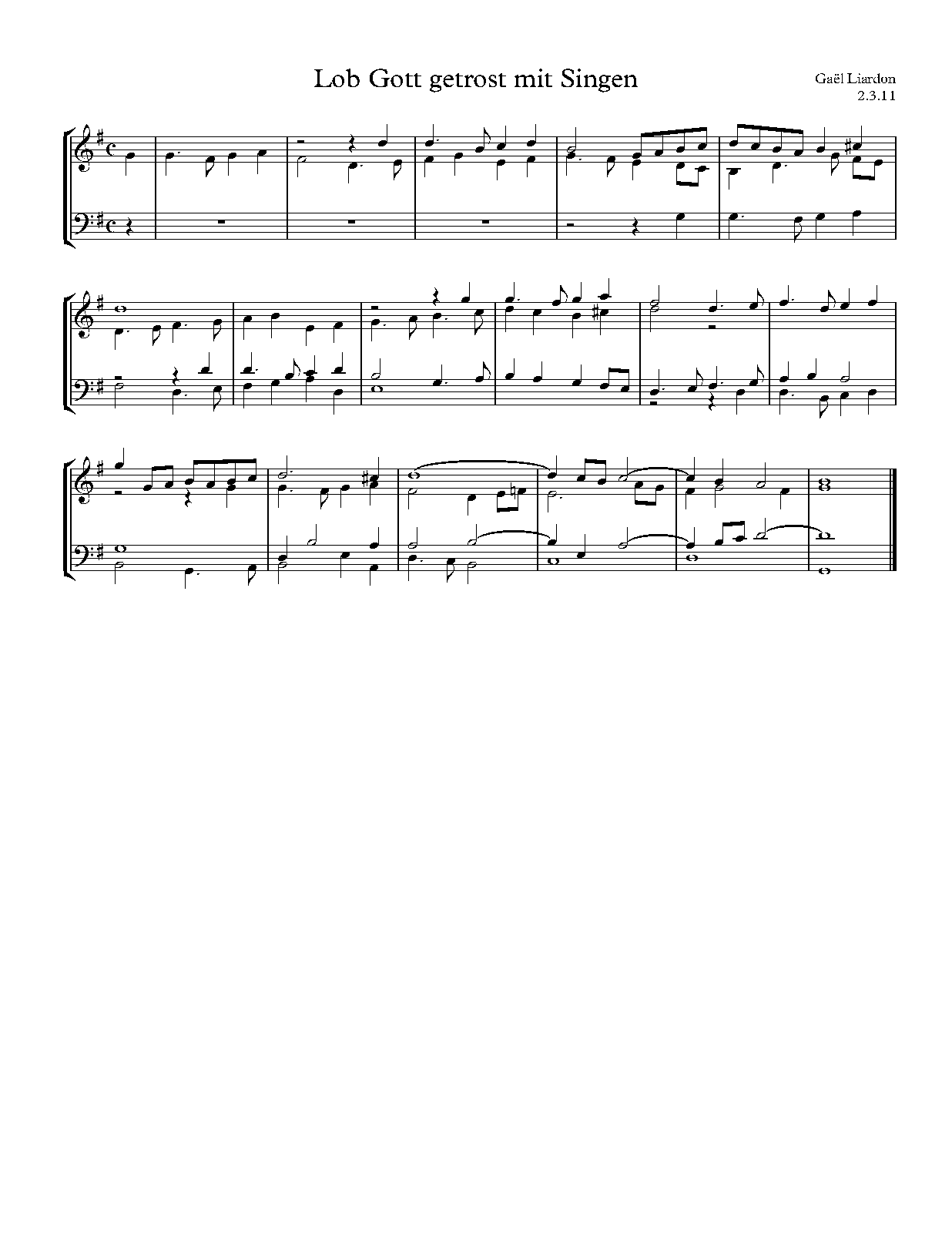 Lob Gott getrost mit Singen (Liardon, Gaël) IMSLP