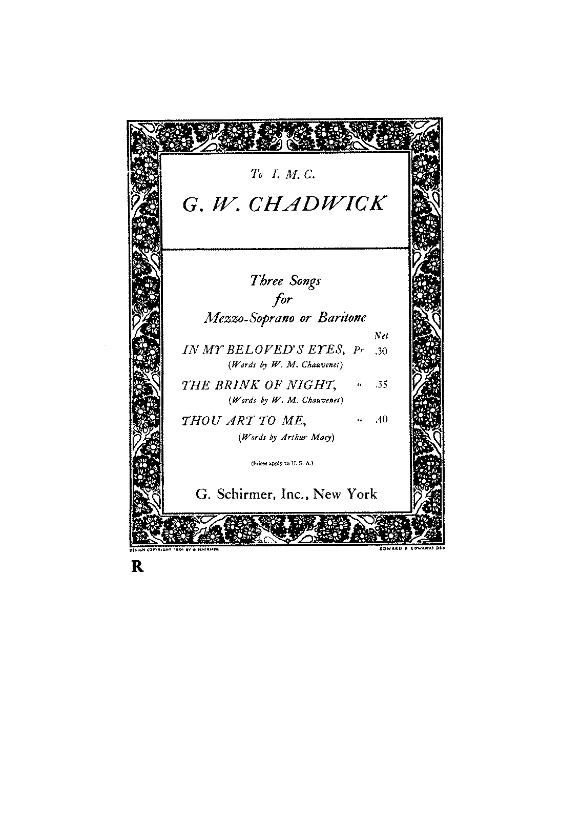 3 Songs, F.267 (Chadwick, George Whitefield) - IMSLP