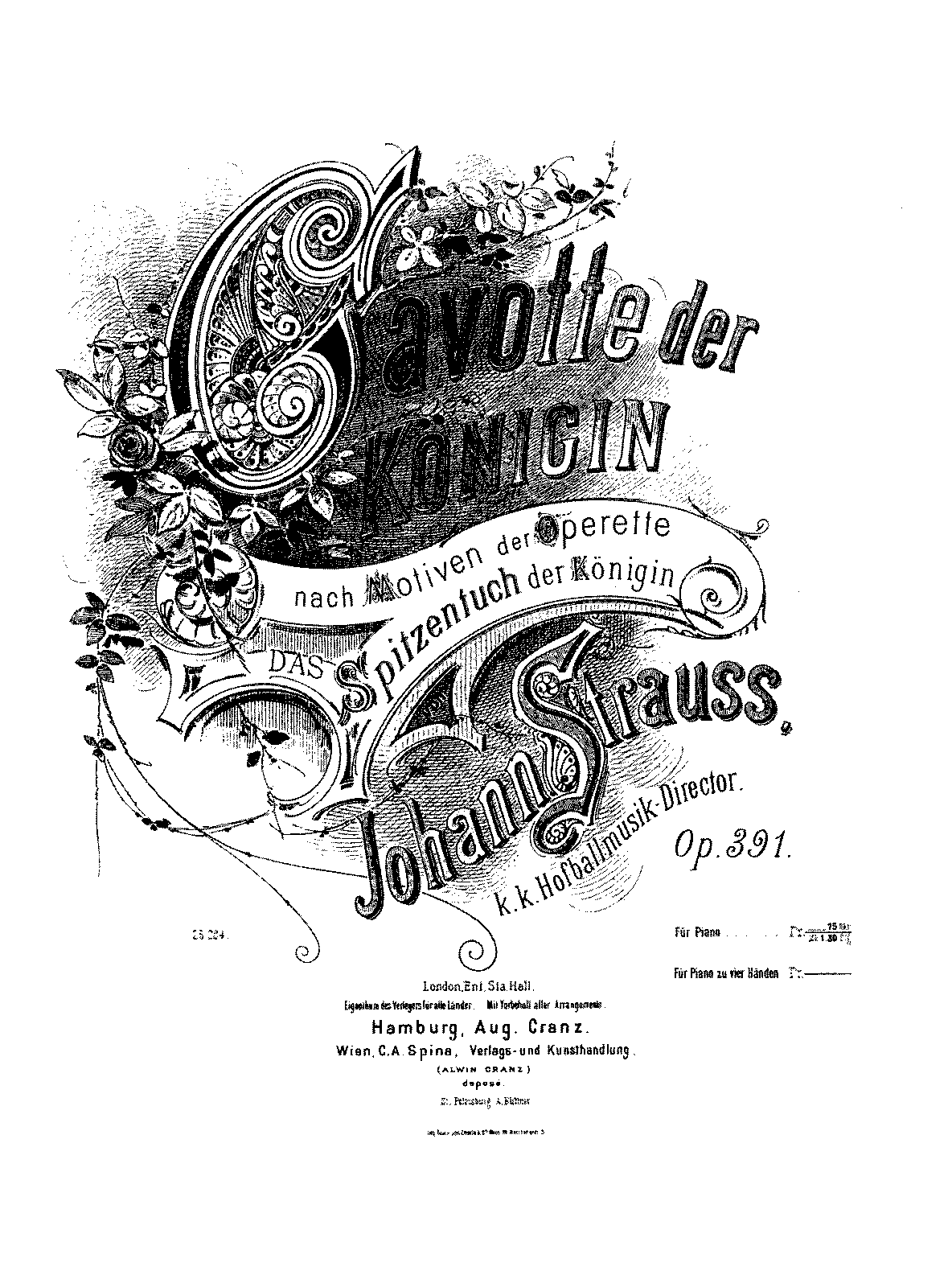 Gavotte der Königin, Op.391