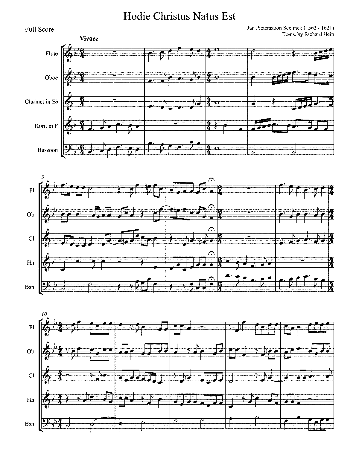 Hodie Christus natus est, SwWV 163 (Sweelinck, Jan Pieterszoon) - IMSLP