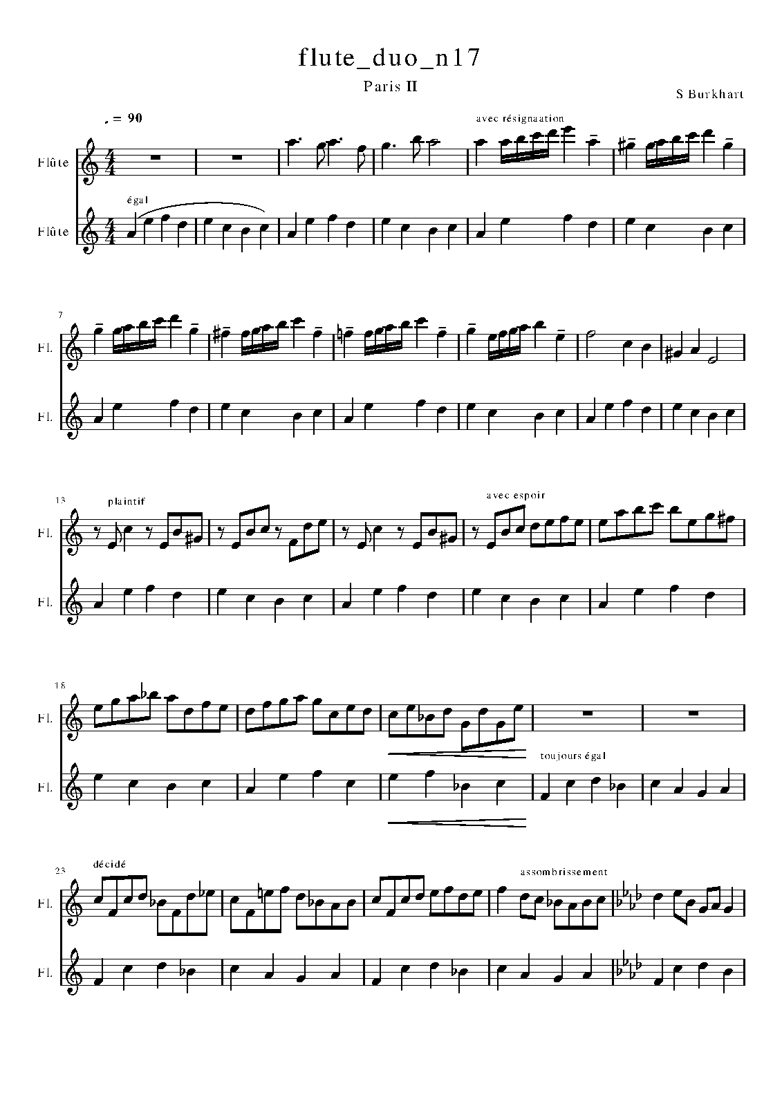 Duo No.17 for 2 Flutes (Burkhart, Stéphane) IMSLP