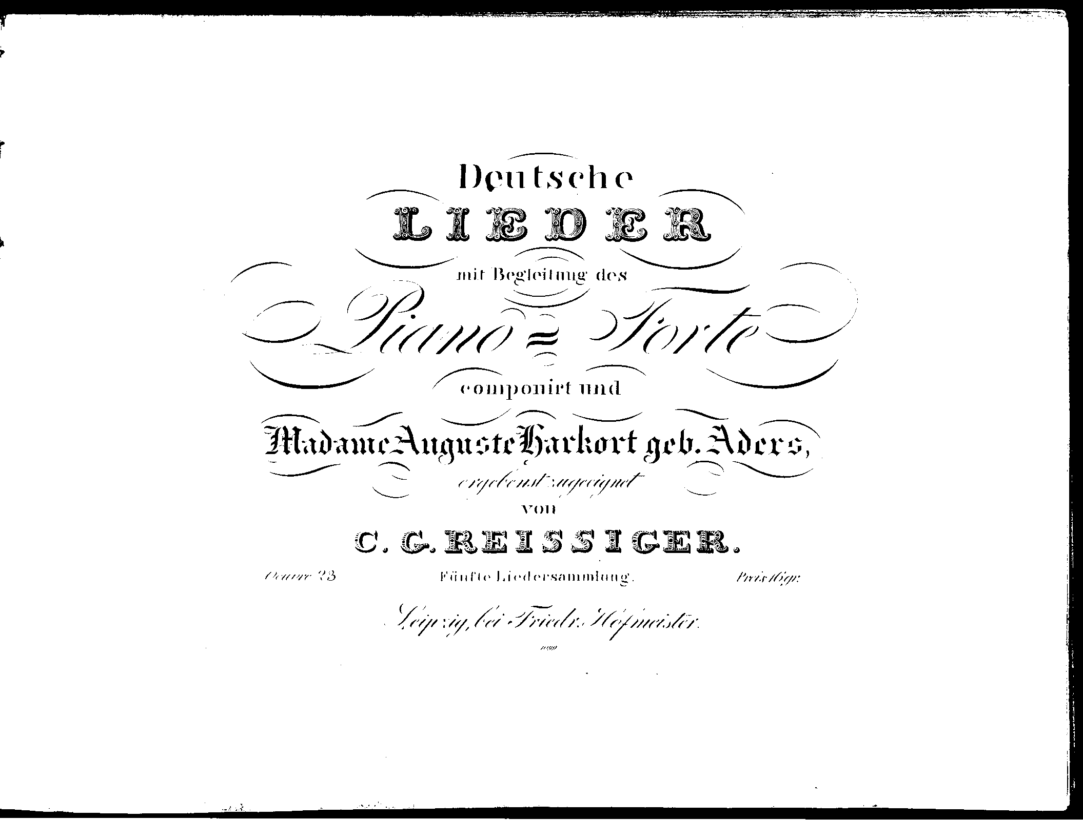 Deutsche Lieder, Op.23 (Reissiger, Carl Gottlieb) IMSLP