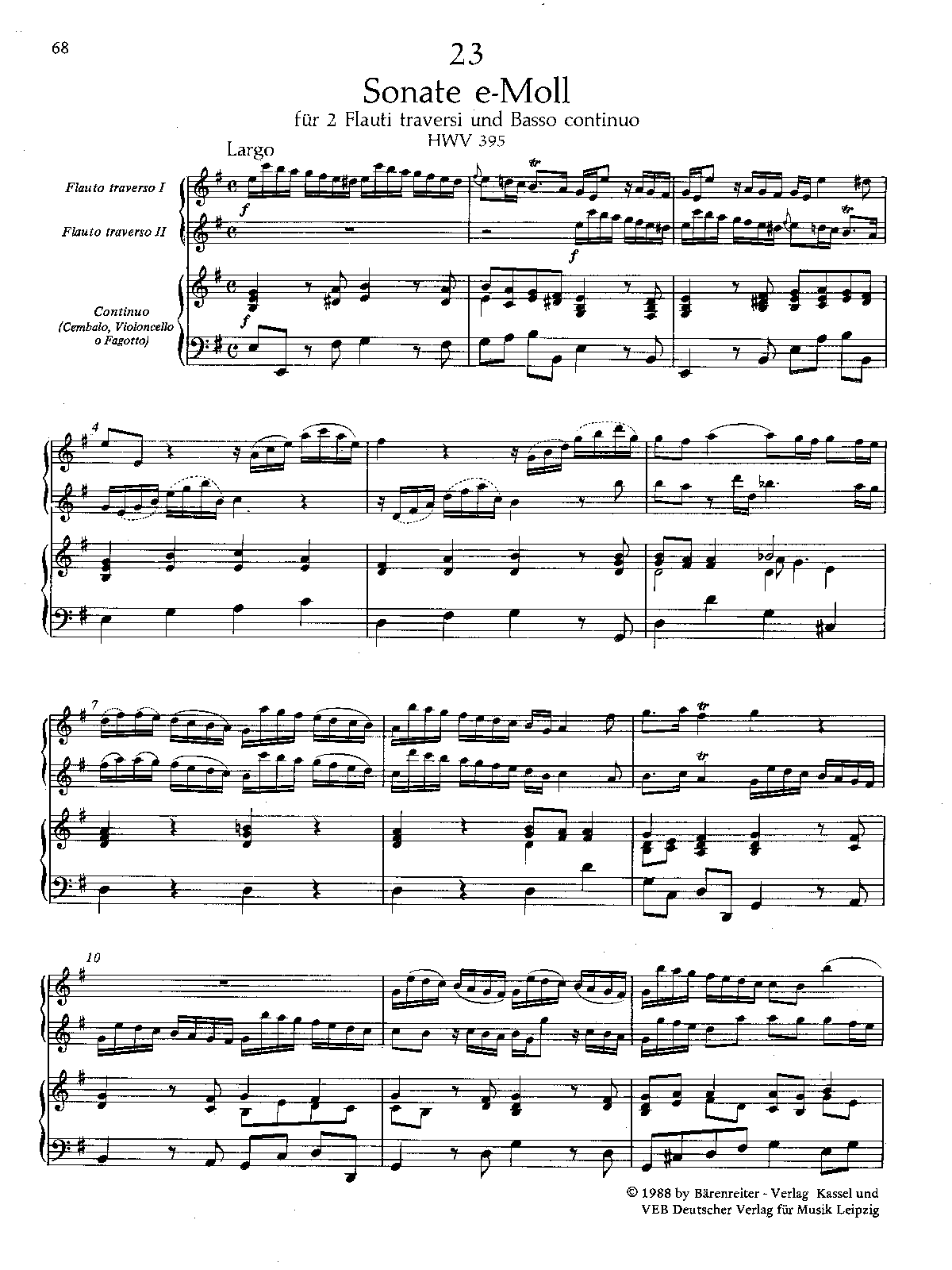 Trio sonata in E minor