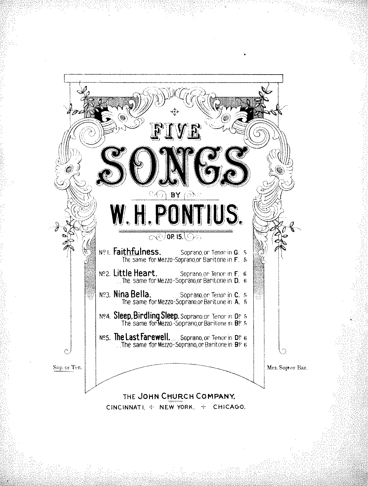 5 Songs, Op.15 (Pontius, William Henry) - IMSLP