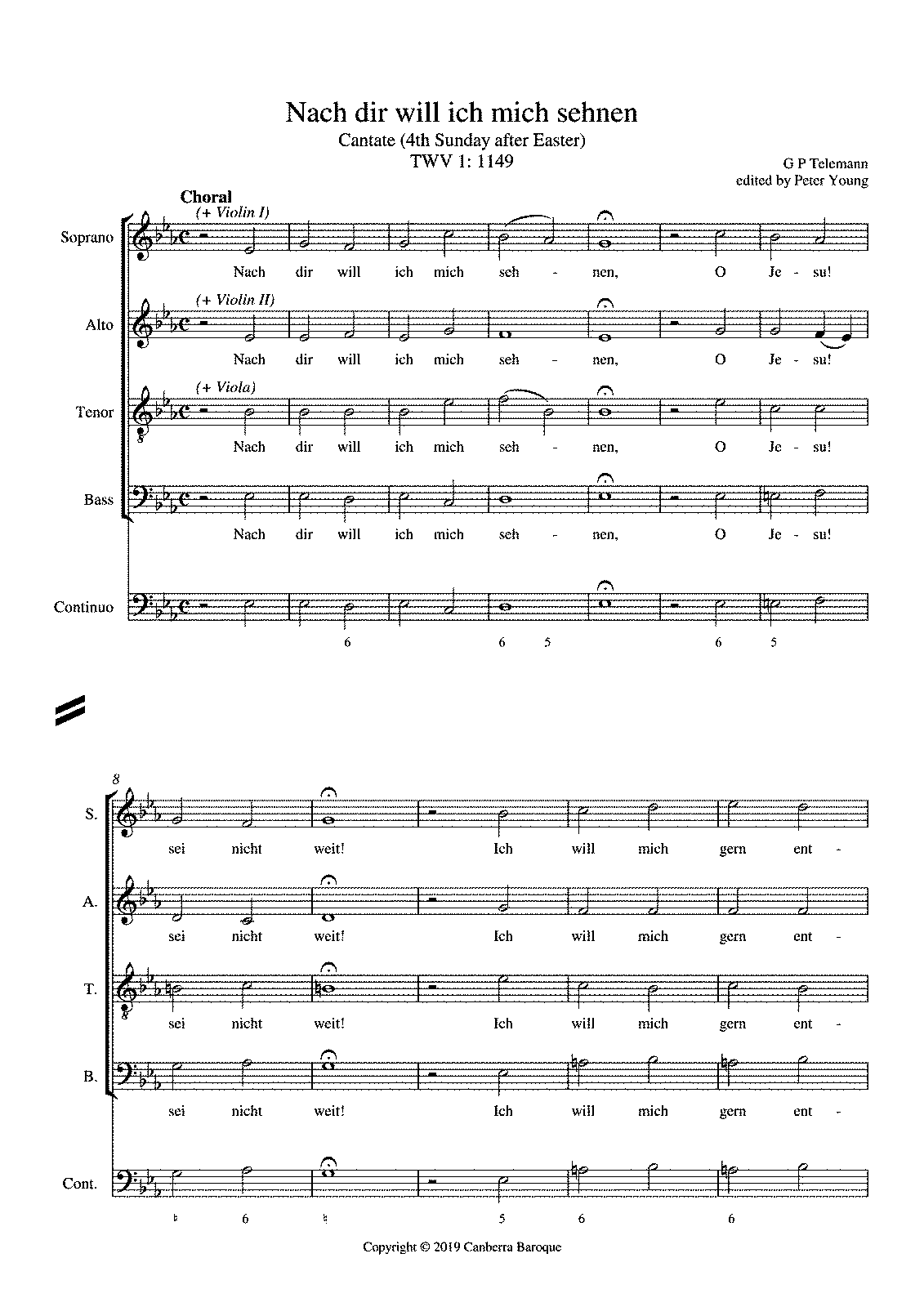 Nach dir will ich mich sehnen, TWV 1:1149 (Telemann, Georg Philipp) - IMSLP