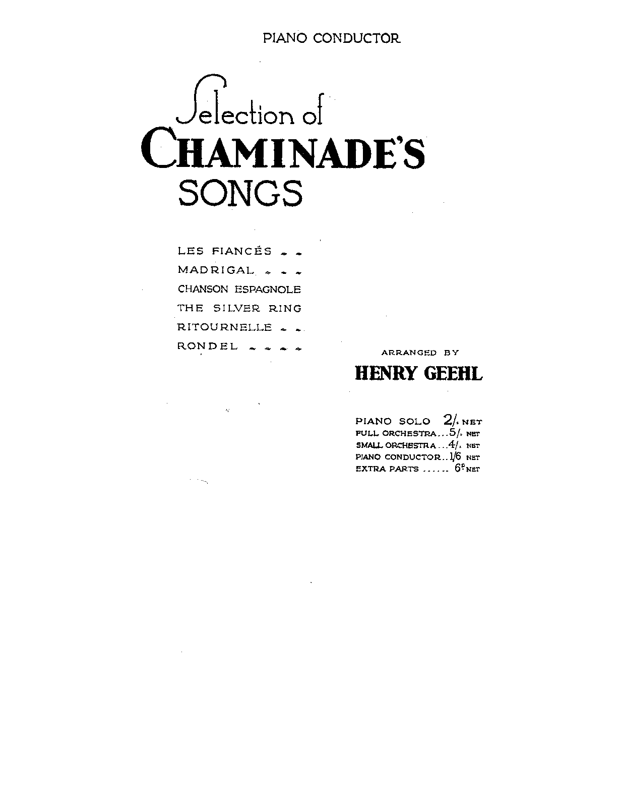 Selection of Chaminade's Songs (Chaminade, Cécile) IMSLP
