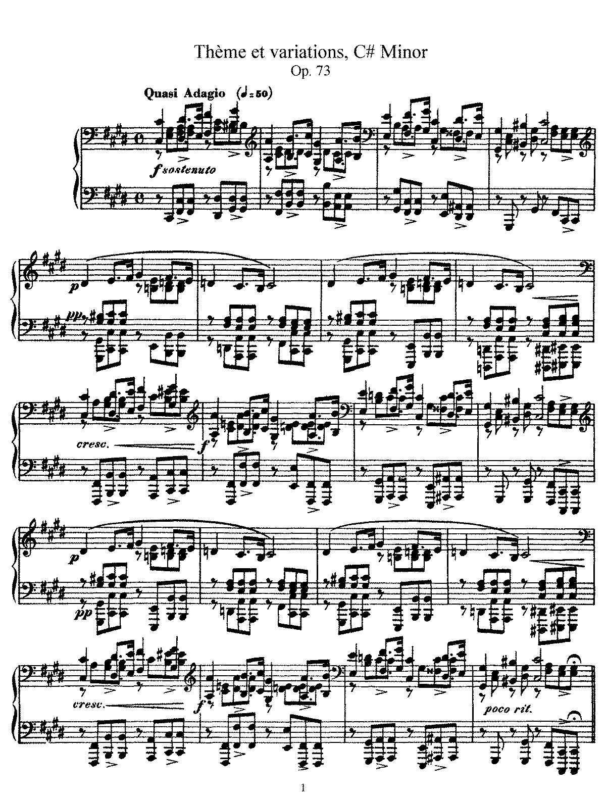 Thème Et Variations, Op.73 (Fauré, Gabriel) - IMSLP