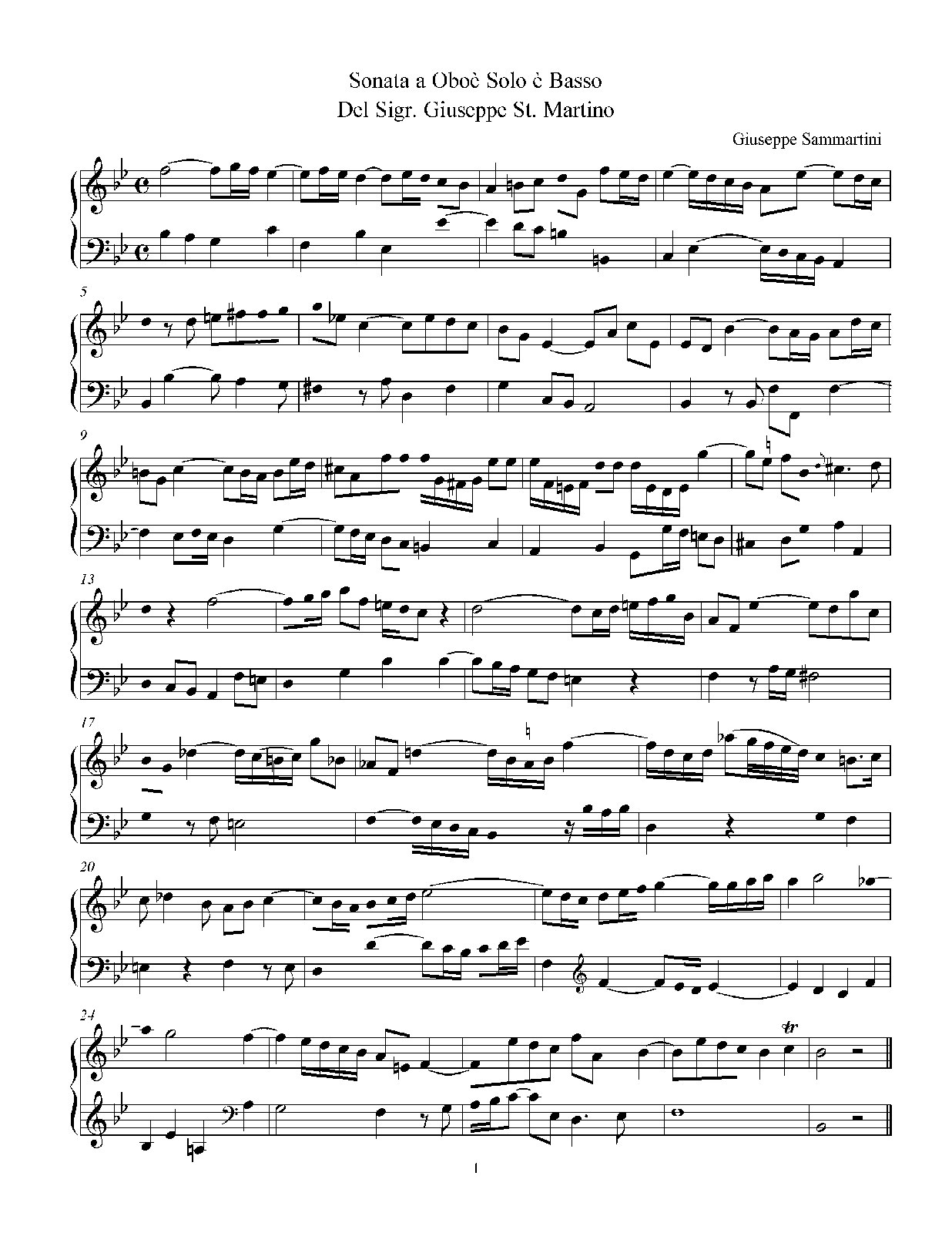 Oboe Sonata in Bflat major, IGS 18 (Sammartini, Giuseppe) IMSLP