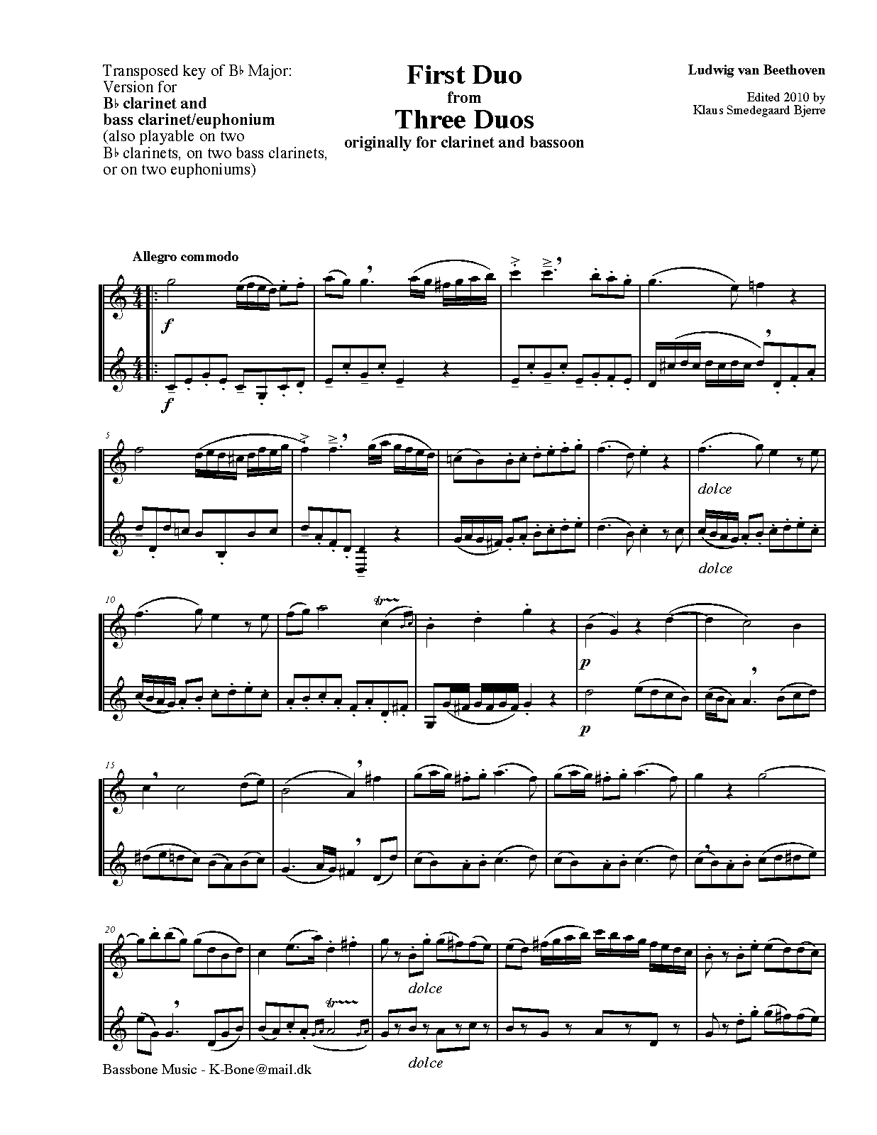 3 Duets for and Bassoon, WoO 27 (Beethoven, Ludwig van