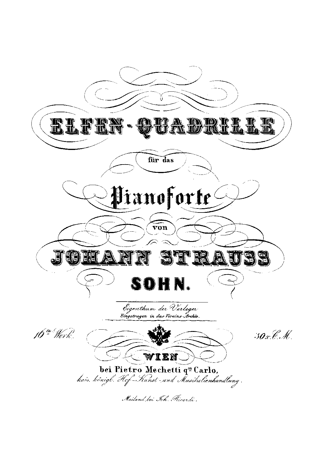 Elfen-Quadrille, Op.16
