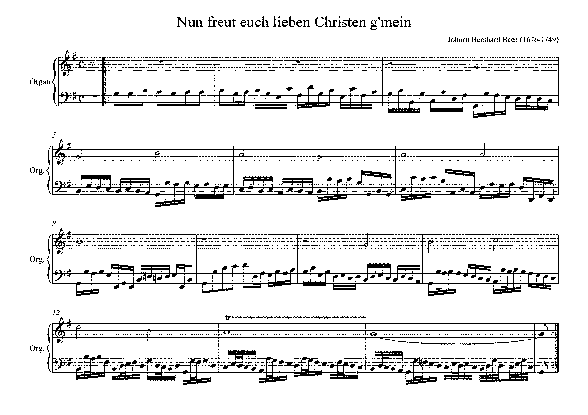 Nun Freut Euch Lieben Christen G'mein (Bach, Johann Bernhard) - IMSLP