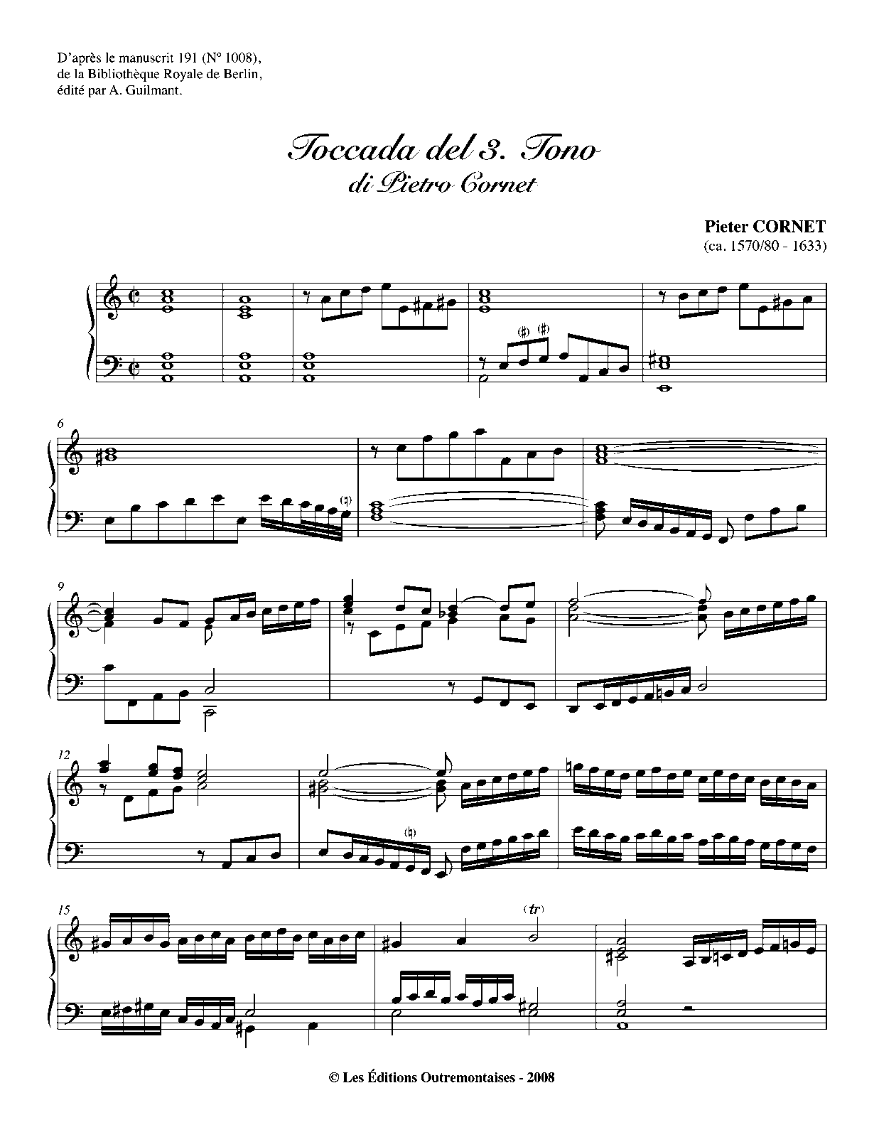 Cornet, Toccada del 3. tono