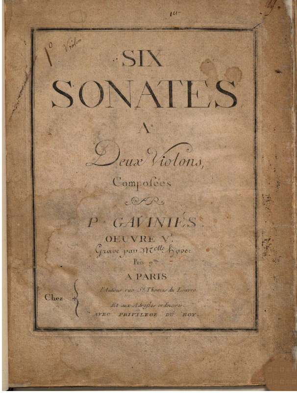 6 Sonatas for 2 Violins, Op.5 (Gaviniès, Pierre) IMSLP