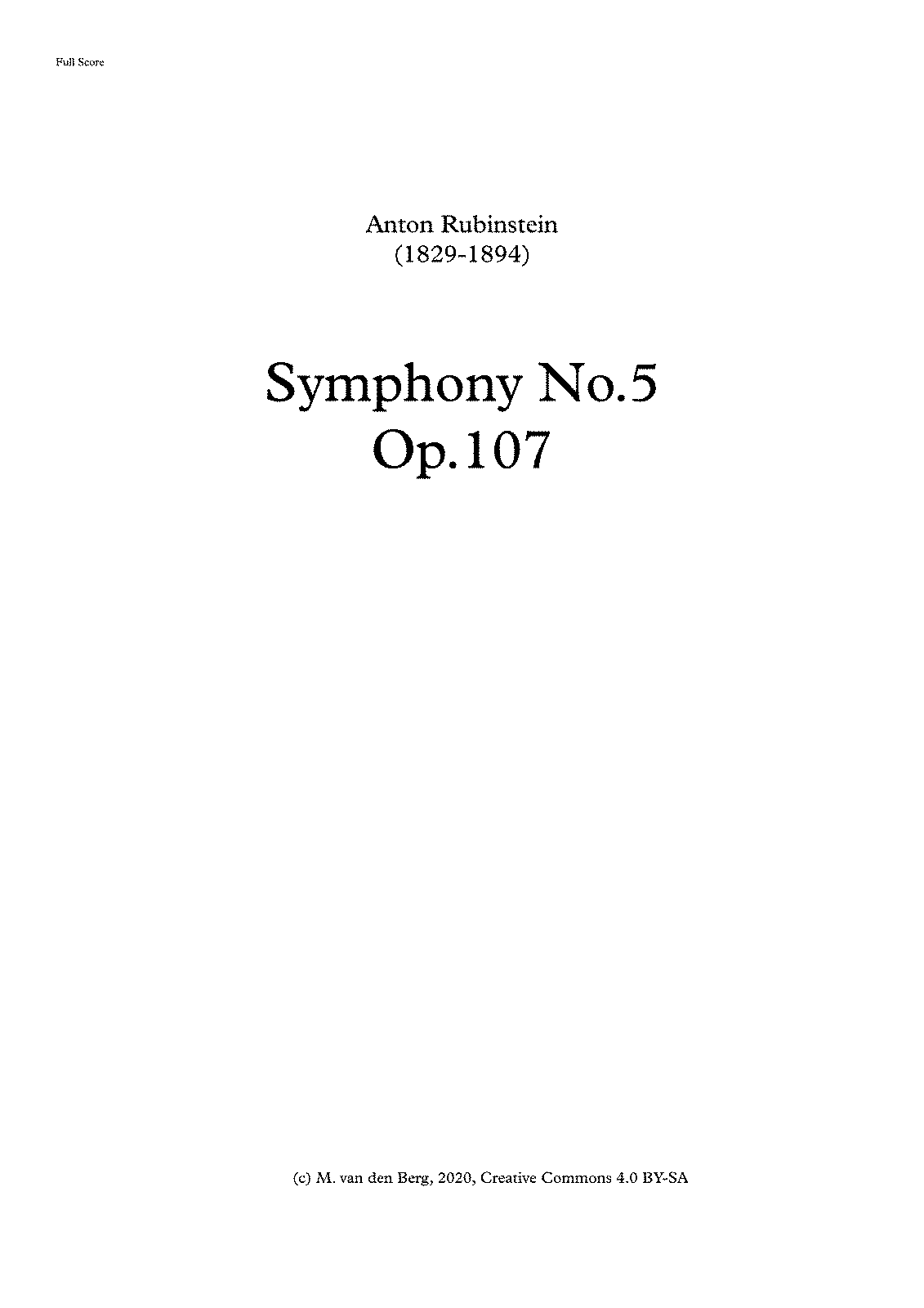 Symphony No.5, Op.107 (Rubinstein, Anton) - IMSLP