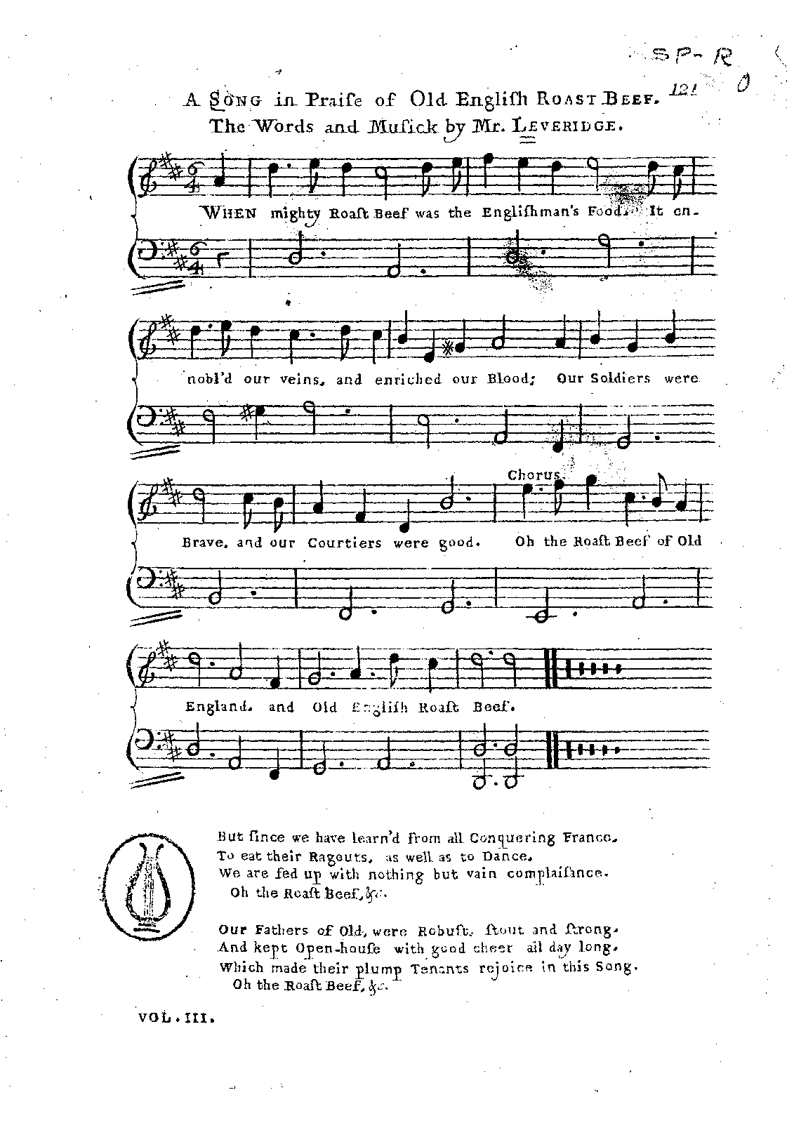 The Roast Beef of Old England (Leveridge, Richard) IMSLP